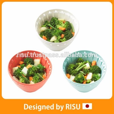 Heat-resistant color mixing bowl colander with antibacterial / antifouling treatment made in Japan