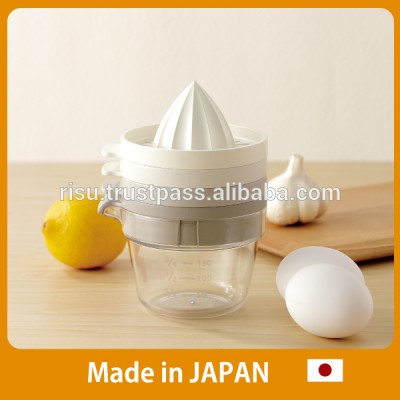 Compact tool and Durable squeezer egg separator grater multi cup set with lid with scale made in Japan, high safety with tritan