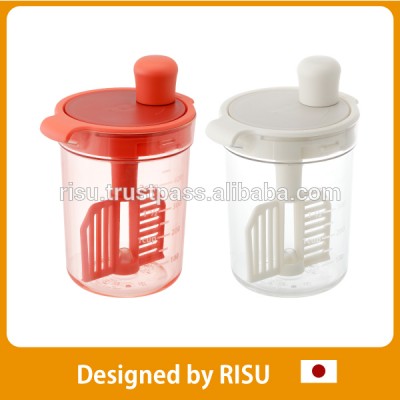 Convenient and Stylish non-slip whisker plastic dressing mixer with handle , disassebly type made in Japan